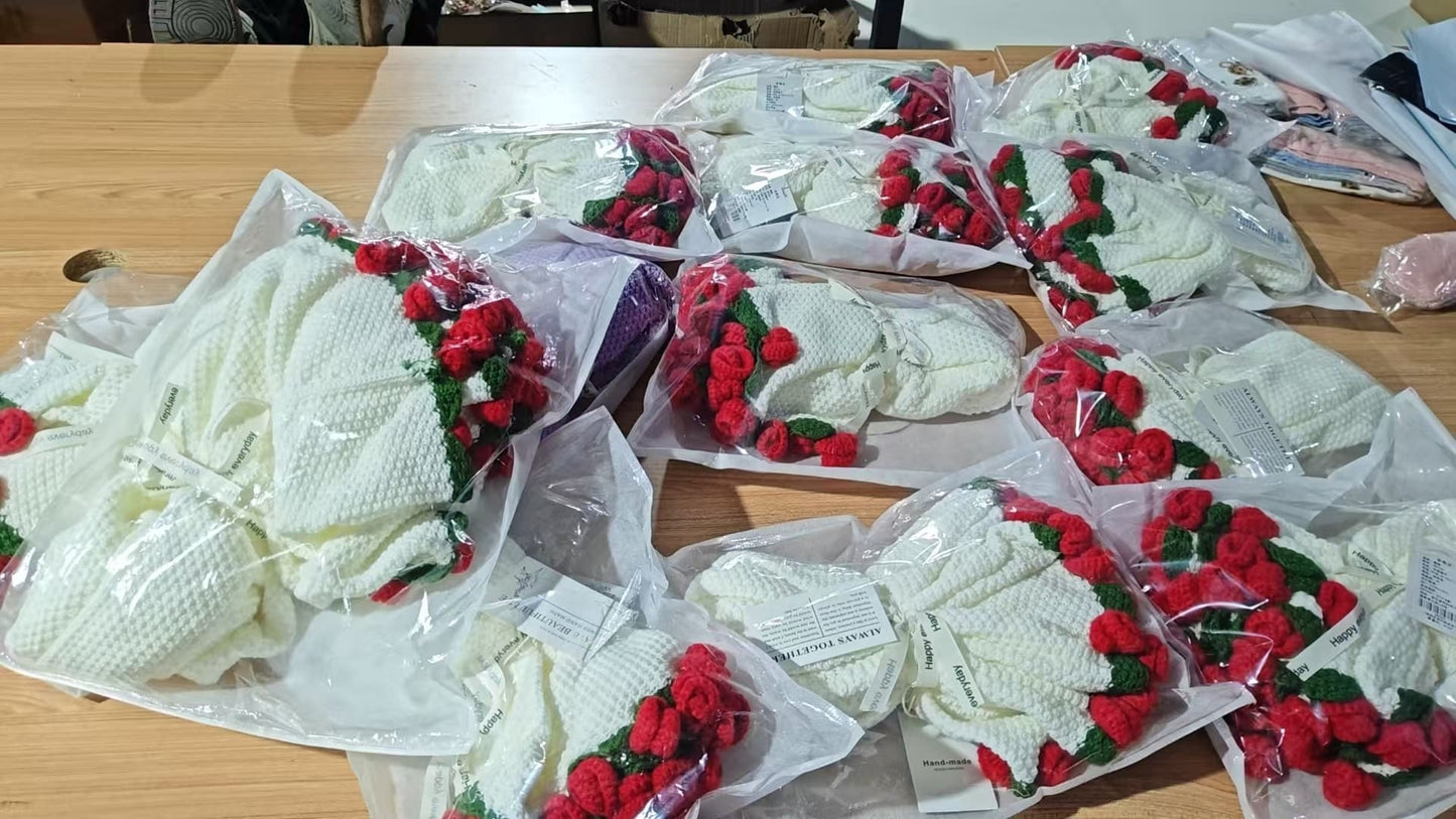 El yapımı çiçek buketi kırmızı kargo3