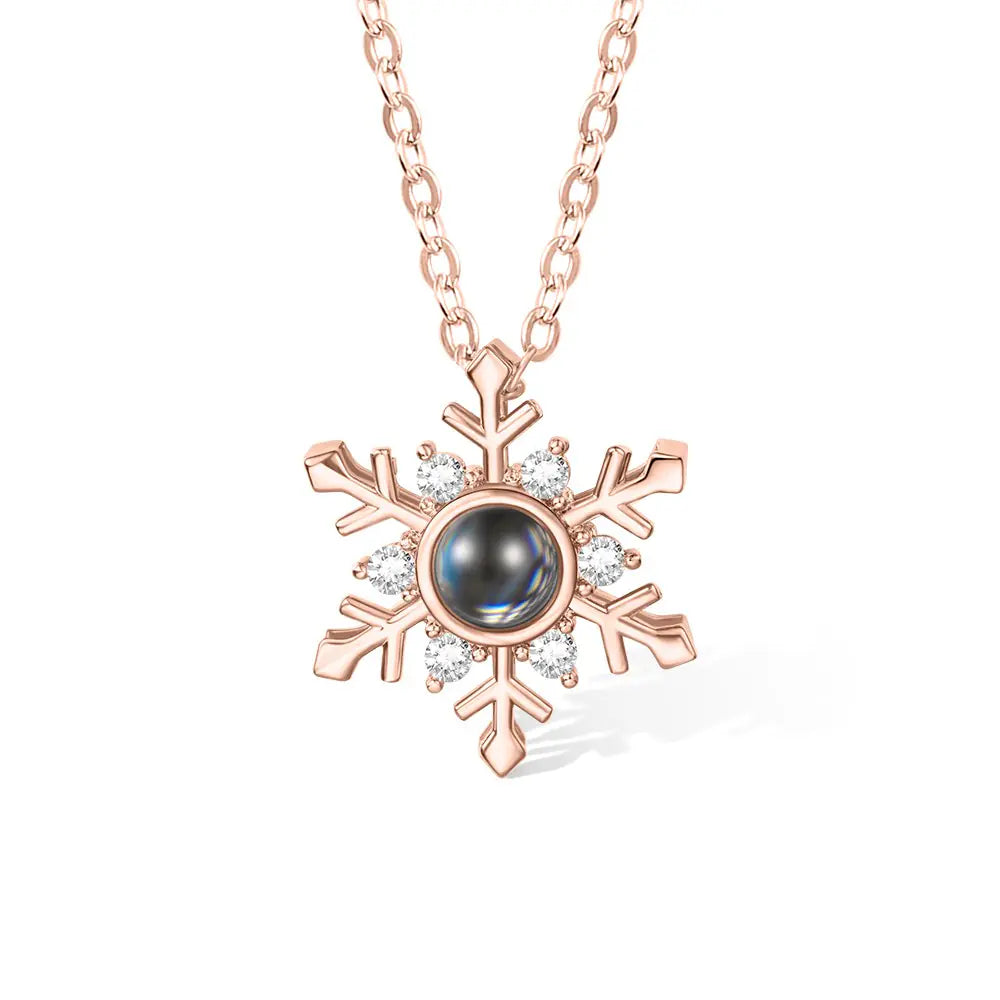 ReavenS™ Fotoğraflı Kar Tanesi Kolye