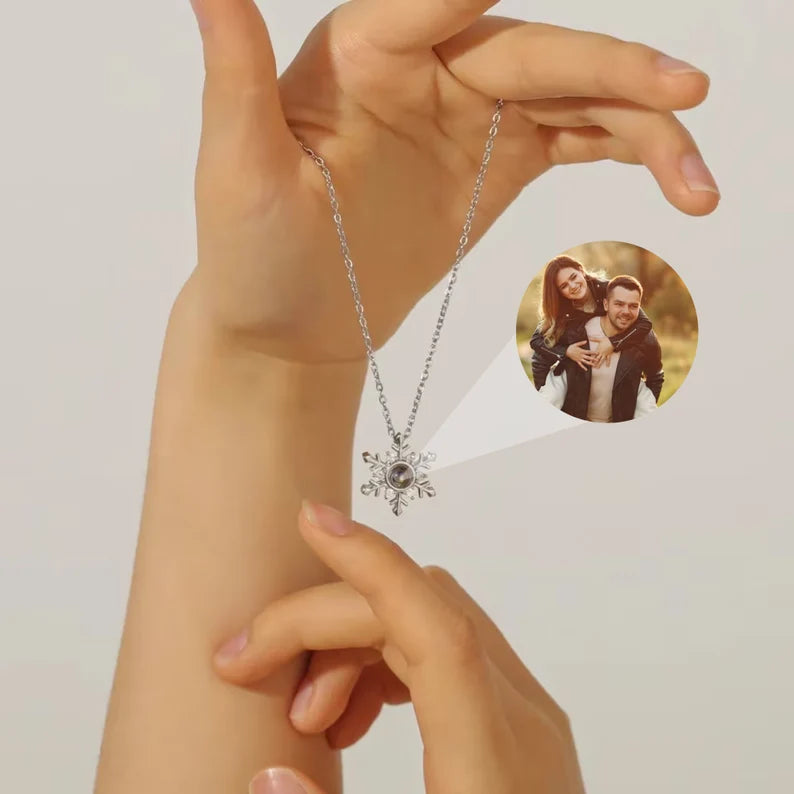ReavenS™ Fotoğraflı Kar Tanesi Kolye