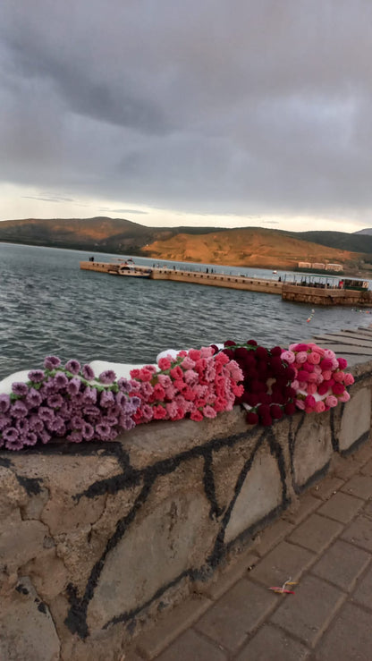 El Yapımı Gül Buketi Battaniye
