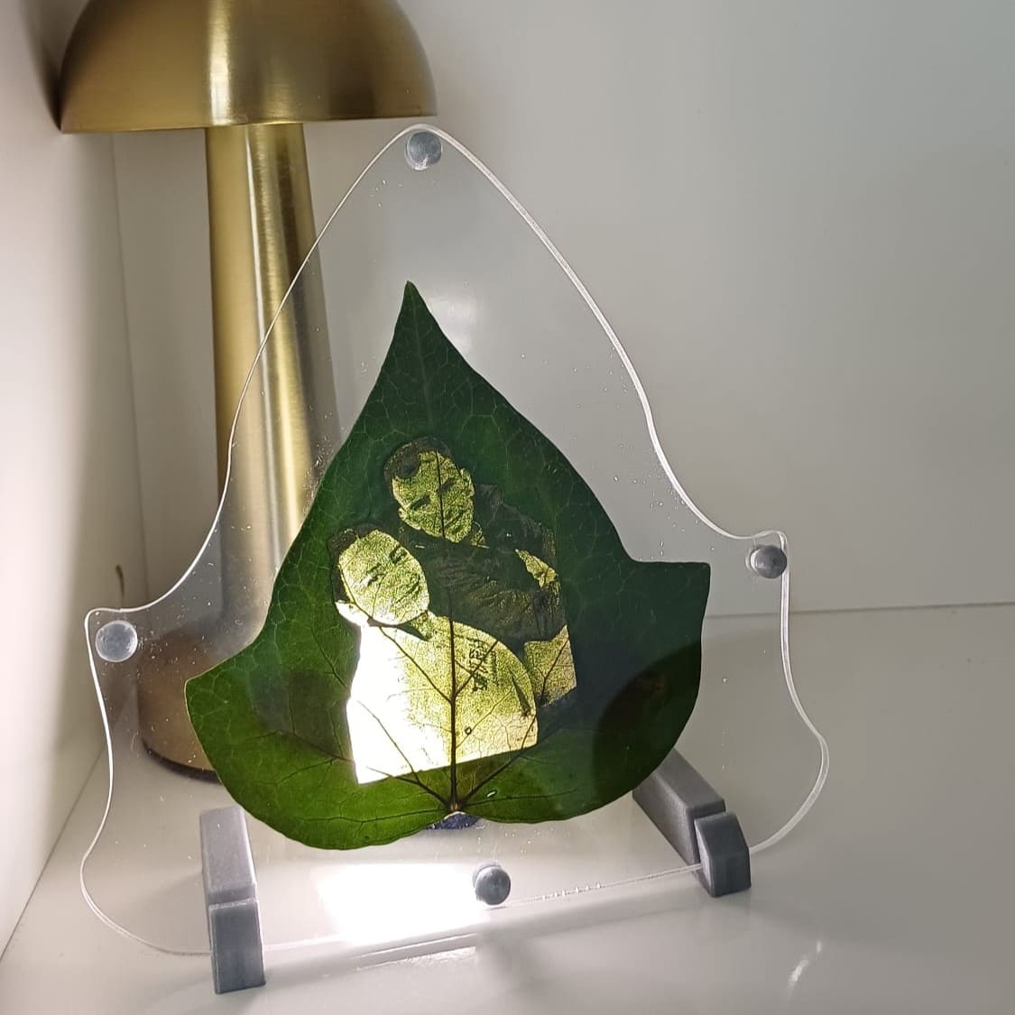 Gerçek Yaprak Üzerine İşlenen Kişiye Özel Fotoğraf