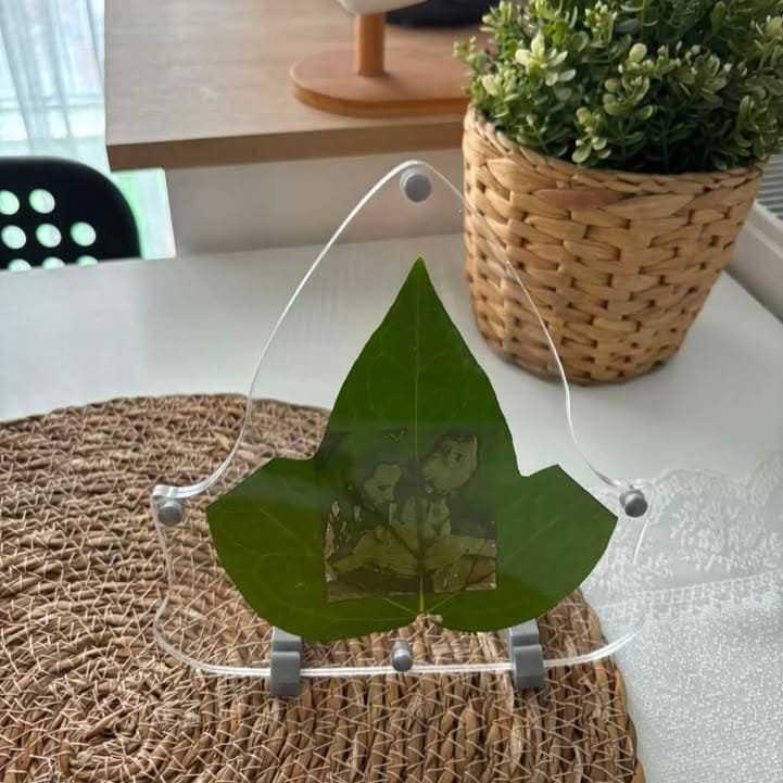 Gerçek Yaprak Üzerine İşlenen Kişiye Özel Fotoğraf