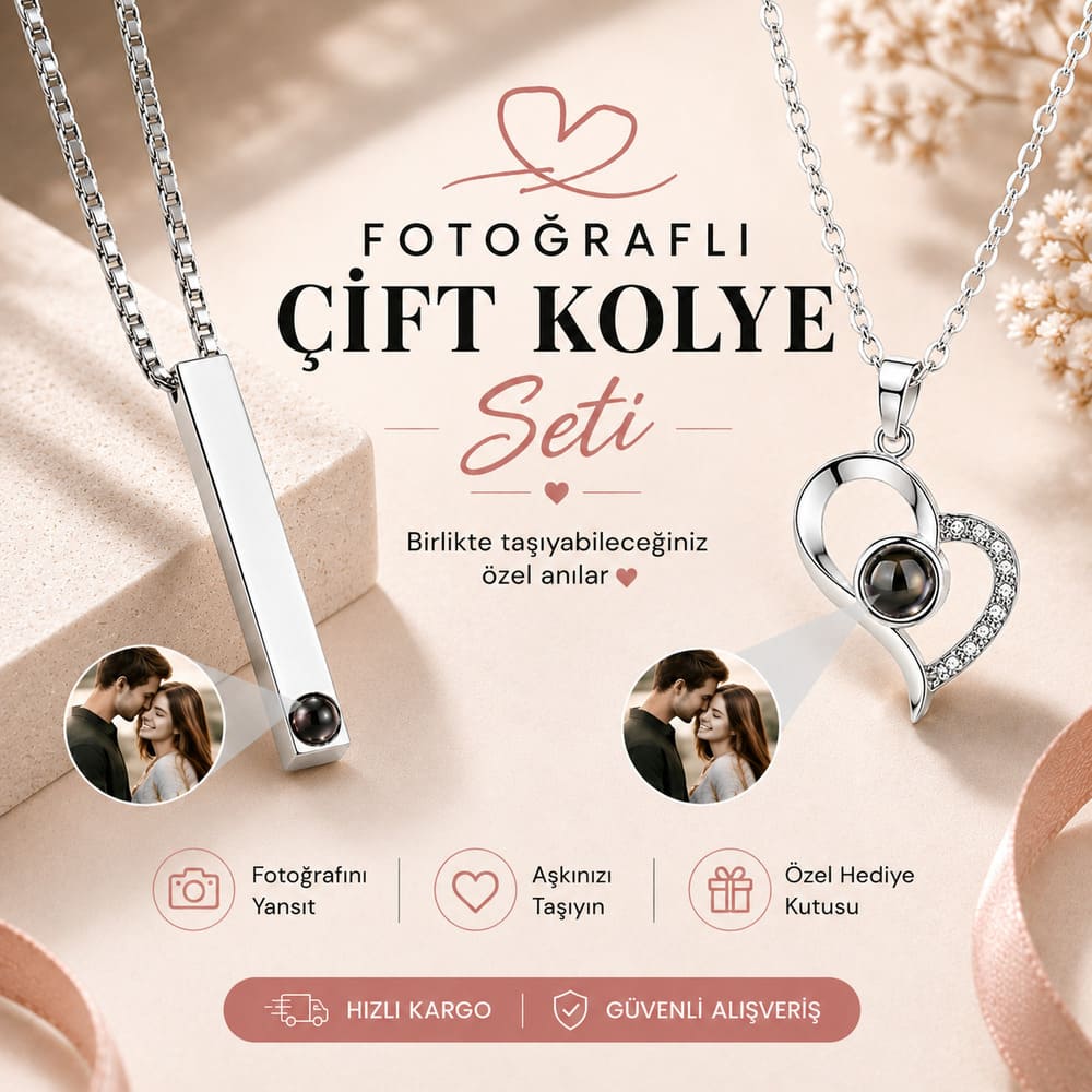 Fotoğraflı Çift Kolye Seti