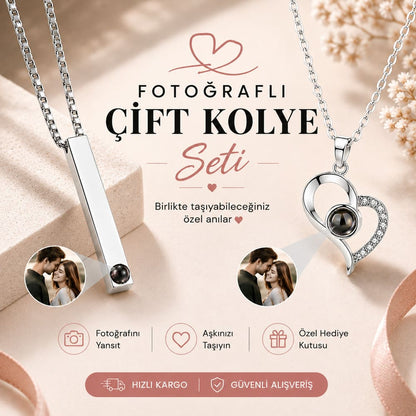 Fotoğraflı Çift Kolye Seti