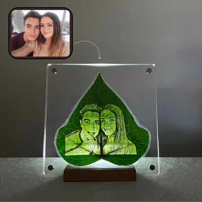 Gerçek Yaprak Üzerine İşlenen Kişiye Özel Fotoğraf